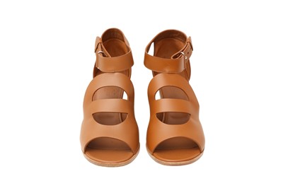 Lot 316 - Hermes Tan Merryl Wedge Sandal - Size 38.5