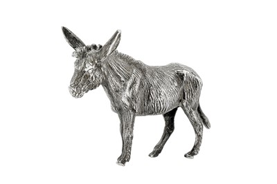 Lot 49 - An Elizabeth II sterling silver model of a donkey, London 1970 by SMD