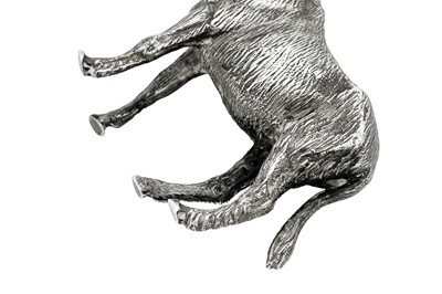Lot 49 - An Elizabeth II sterling silver model of a donkey, London 1970 by SMD
