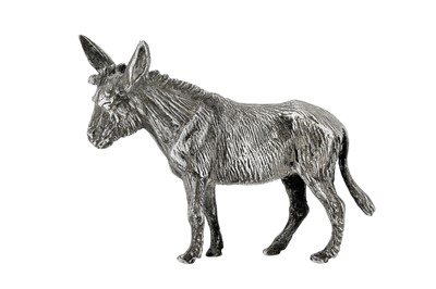Lot 49 - An Elizabeth II sterling silver model of a donkey, London 1970 by SMD