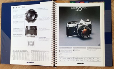 Lot 462 - Approx 40 Olympus OM Camera Brochures & a 1979 Olympus Sales Information File.