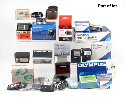 Lot 71 - Large End Lot of Olympus Accessories.