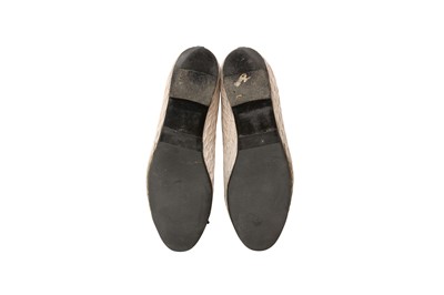 Lot 470 - Chanel Taupe Ruched CC Ballet Flat - Size 41.5