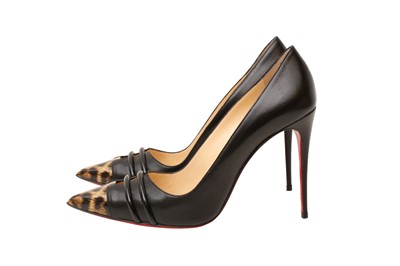 Lot 536 - Christian Louboutin Black Front Double Heeled Pump - Size 40