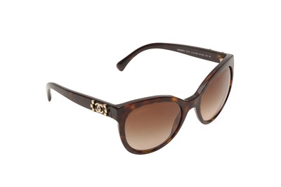 Lot 218 - Chanel Brown CC Butterfly Sunglasses
