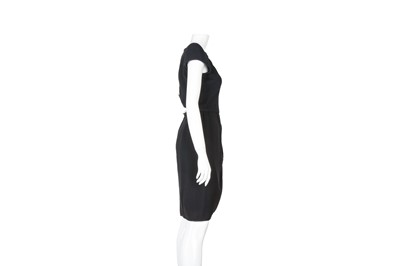 Lot 551 - Valentino Black Wool Crepe Drape Dress - Size 8