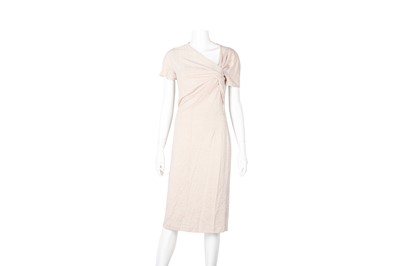 Lot 281 - Christian Dior Nude Lurex Ruched Dress - Size 42