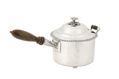 Lot 105 - A mid- 19th century Indian colonial silver curry pan, Calcutta circa 1850 by Lattey Brothers and Co (active 1843-55)