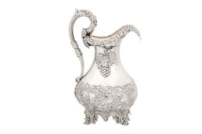 Lot 93 - A mid-19th century Indian colonial silver wine jug or ewer, Calcutta circa 1850 by Lattey Brothers and Co (active 1843-55)