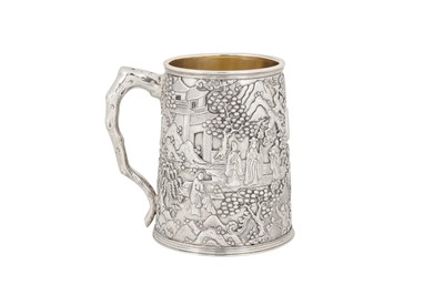 Lot 160 - A fine mid-19th century Chinese Export silver mug, Canton circa 1850 mark of Cutshing