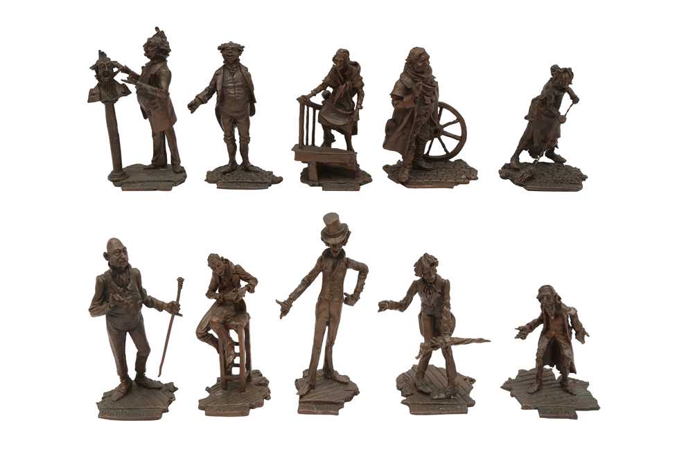 Lot 263 - GROUP OF TEN BRONZE FIGURES FROM THE BOOKS