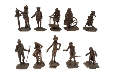 Lot 263 - GROUP OF TEN BRONZE FIGURES FROM THE BOOKS OF CHARLES DICKENS