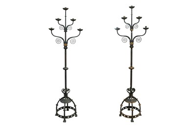 Lot 358 - A PAIR OF GOTHIC REVIVAL CANDELBRA
