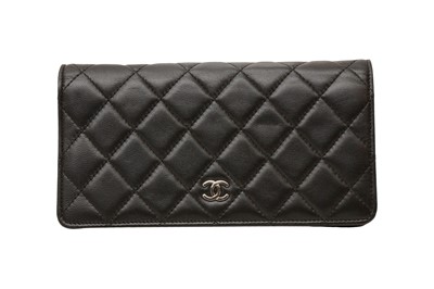Lot 634 - Chanel Black Classic Long Flap Wallet