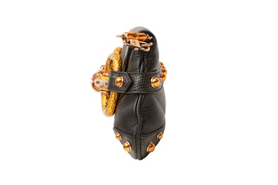 Lot 450 - λ Gucci Black Jewelled Snake Horsebit Flap Bag