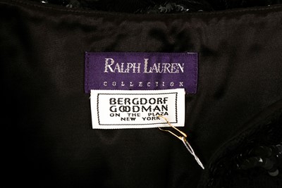 Lot 574 - Ralph Lauren Black Sequin Strapless Gown
