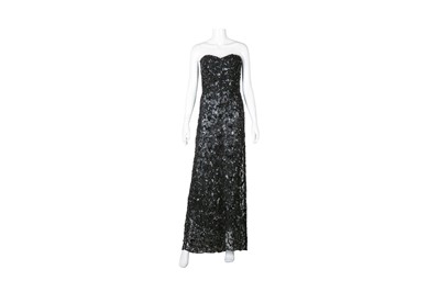 Lot 574 - Ralph Lauren Black Sequin Strapless Gown