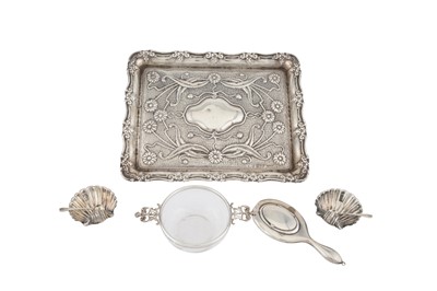 Lot 146 - An Edwardian sterling silver dressing table tray, Chester 1904 by James Deakin and Sons