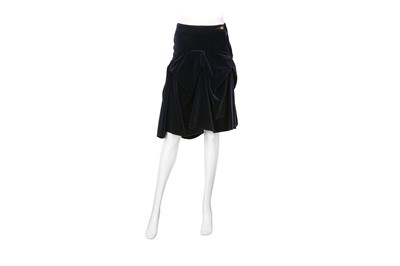 Lot 170 - Vivienne Westwood Indigo Velvet Ruched Skirt - Size 40