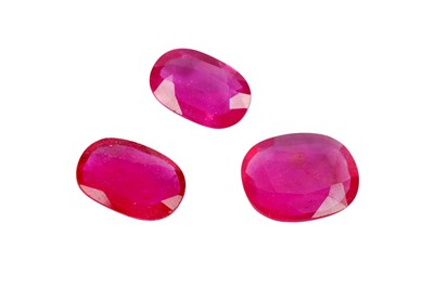 Lot 38 - A GROUP OF GLASS FILLED RUBIES
