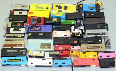 Lot 240 - An Interesting Collection of Mostly 110 Format Cameras, inc Coloured Models