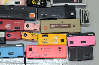 Lot 240 - An Interesting Collection of Mostly 110 Format Cameras, inc Coloured Models