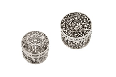 Lot 132 - Two mid-20th century Cambodian silver boxes, circa 1950