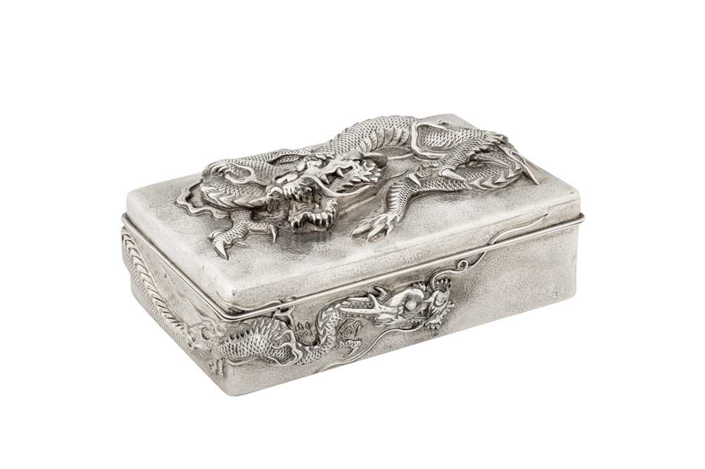 Lot 167 - An early 20th century Japanese silver cigarette box, Yokohama circa 1900 by Watanabe