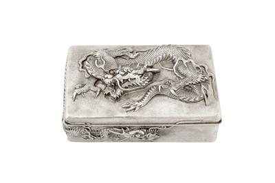 Lot 167 - An early 20th century Japanese silver cigarette box, Yokohama circa 1900 by Watanabe