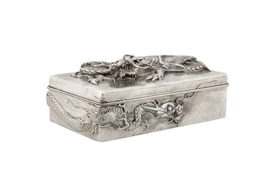Lot 167 - An early 20th century Japanese silver cigarette box, Yokohama circa 1900 by Watanabe