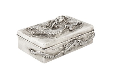 Lot 167 - An early 20th century Japanese silver cigarette box, Yokohama circa 1900 by Watanabe