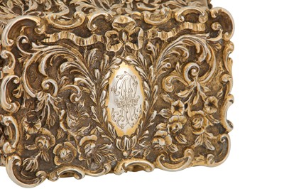Lot 66 - Rothschild - A pair of Edwardian sterling silver gilt cast stamp double boxes, London 1901 by J Batson and Son