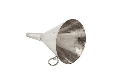 Lot 469 - A George I sterling silver perfume or spirit funnel, London circa 1720 by David Clayton (this mark reg. 6th July 1720)