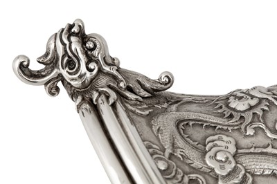 Lot 162 - A rare late 19th / early 20th century Chinese Export silver epergne centrepiece, Canton circa 1900 by by Qiu Ji, retailed by Wang Hing