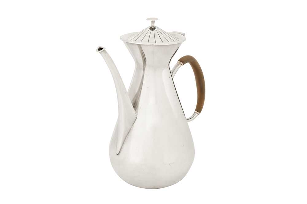 Lot 251 - An Elizabeth II sterling silver coffee pot, London 1957 by Asprey