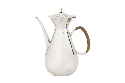 Lot 251 - An Elizabeth II sterling silver coffee pot, London 1957 by Asprey