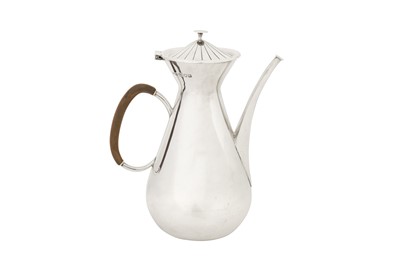 Lot 251 - An Elizabeth II sterling silver coffee pot, London 1957 by Asprey