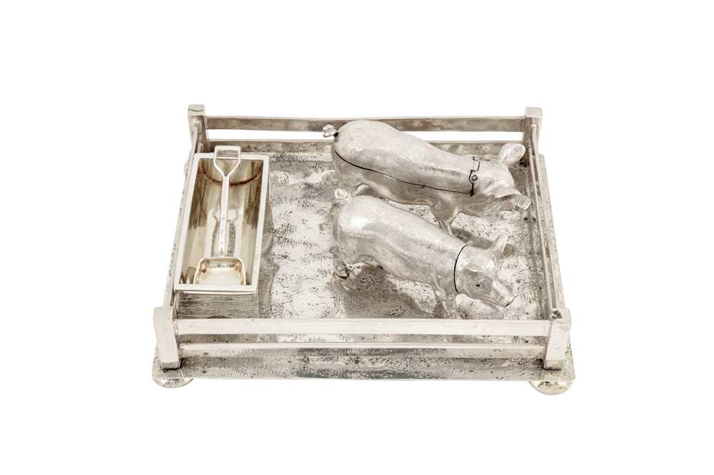 Lot 60 - An Elizabeth II sterling silver novelty cruet set, London 1991 by Charles Frederick Hancock and Co