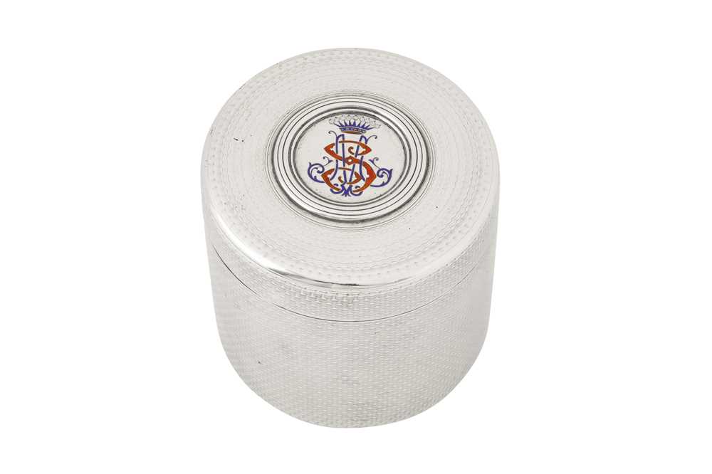 Lot 184 - An Alexander III late 19th century Russian 84 zolotnik silver and enamel box, Saint Petersburg circa 1886 by Friedrich Emil Henrichsen