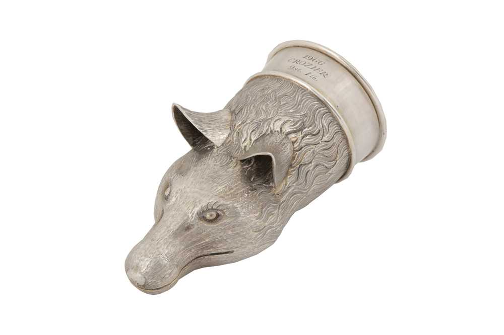 Lot 57 - An Elizabeth II sterling silver novelty stirrup cup, London 1964 by Padgett and Braham Ltd