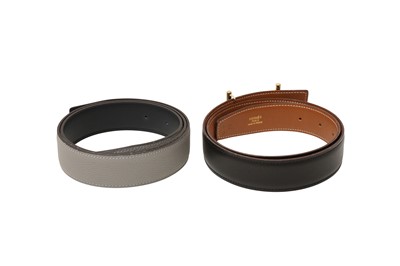 Lot 430 - Hermes Black Box Rider Belt - Size 75 and 80
