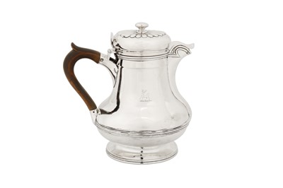 Lot 511 - A George IV sterling silver hot water jug, London 1825 by Richard Atkins and William Somersall overstruck by Edward Edwards II