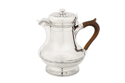 Lot 511 - A George IV sterling silver hot water jug, London 1825 by Richard Atkins and William Somersall overstruck by Edward Edwards II
