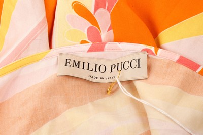 Lot 12 - Emilio Pucci Orange Print Kaftan Dress - Size 38