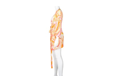 Lot 12 - Emilio Pucci Orange Print Kaftan Dress - Size 38