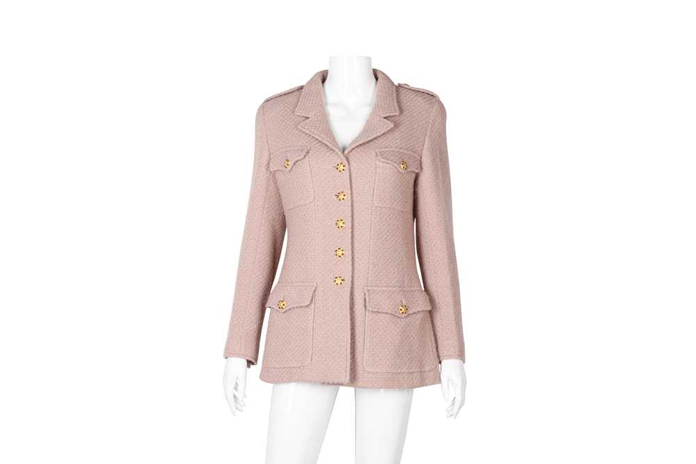 Lot 77 - Chanel Blush Wool Tweed Gripoix Jacket