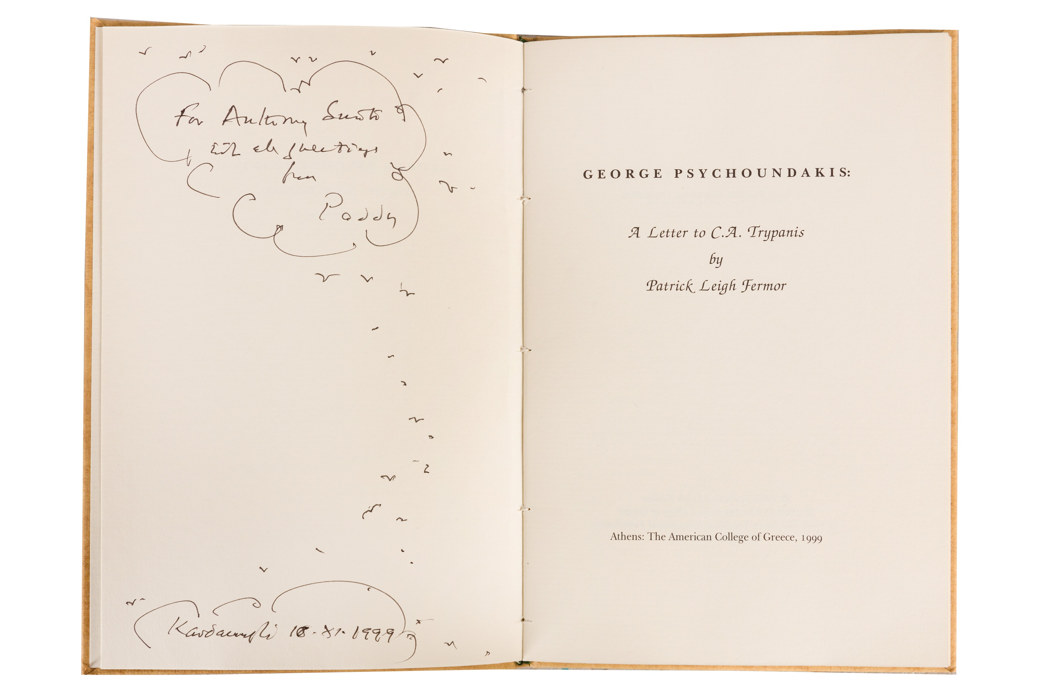 Lot 120 - Fermor.George Psychoundakis: A Letter to C.A.