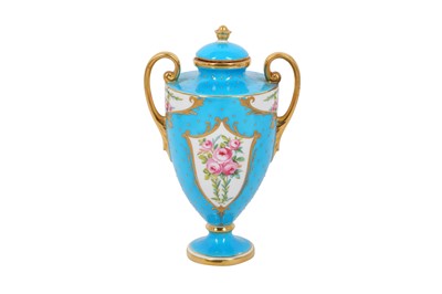 Lot 147 - A LATE 19TH CENTURY MINTONS TWIN HANDLED VASE