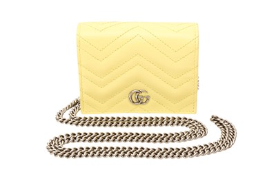 Lot 6 - Gucci Yellow Marmont Nano Wallet On Chain