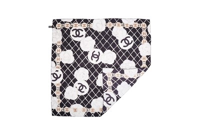 Lot 481 - Chanel CC Camellia Print Silk Scarf